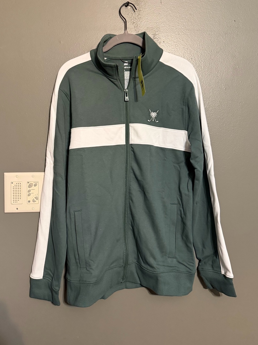 All In Motion NWT Forest Green Golf Track Jacket Size S Full Zip